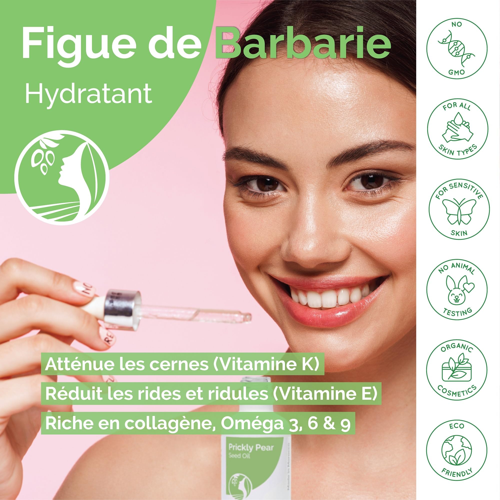 Fatima's Garden Huile de Graines de Figuier de Barbarie - Sérum Anti-Âge Bio, 50ml