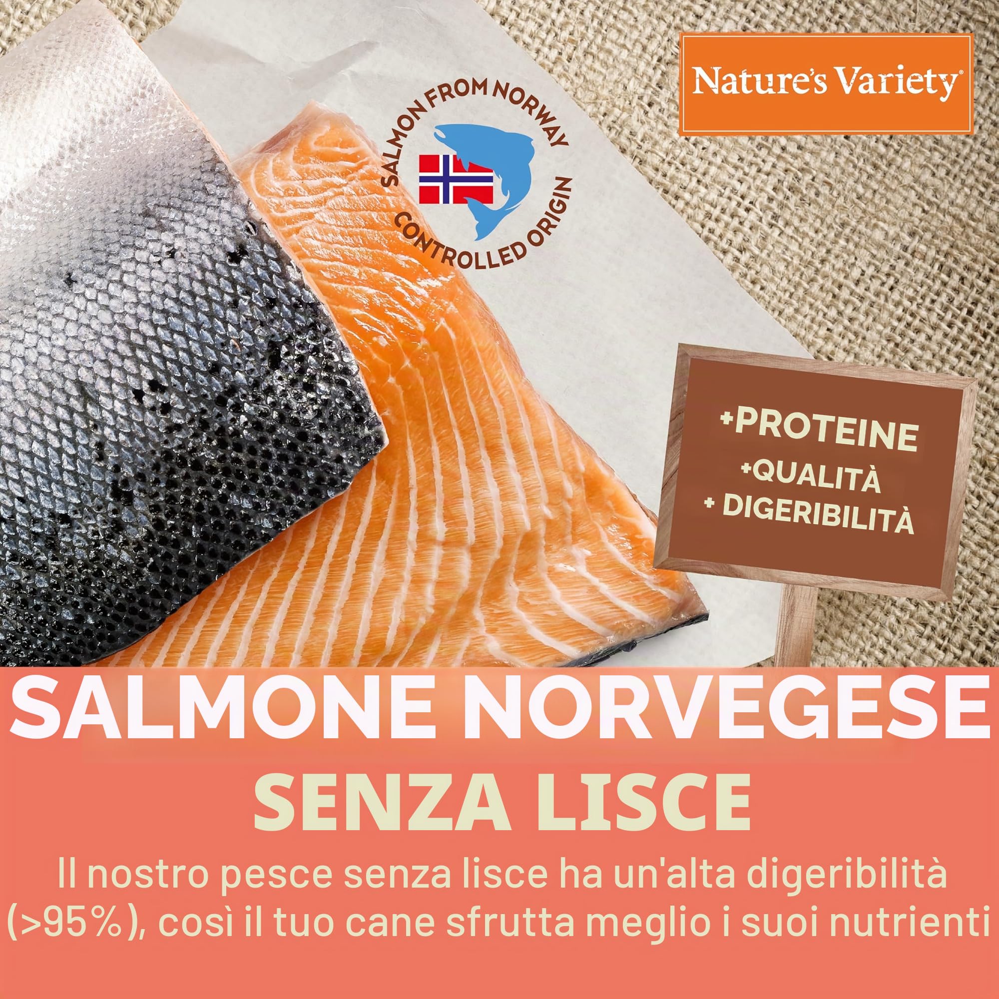 Nature's Variety Original No Grain - Cibo per cani adulti con salmone diliscato 12 Kg