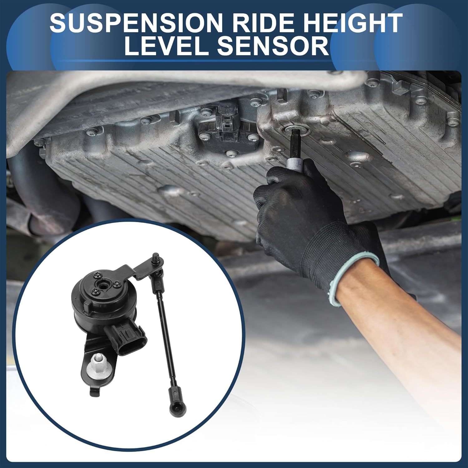 Air Suspension Ride Height Level Sensor, Rear Left Height Level Sensor No.23209127/22820296/23126643 for Cadillac CTS 2014-2019 Black, 1 Pc