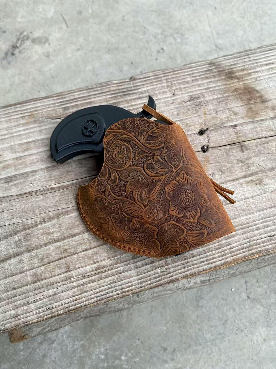 JJNUSA Genuine Leather Gun Holster for Bond Arms Derringer Holster Texas Defender .357Mag/.38Spl, .45LC/.410 3" Barrel Leather OWB