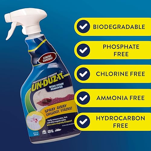 Miniatura 3 de Un-Duz-It - Spray quitamanchas de vino, removedor de manchas para alfombras, tapicería, vinilo y tela, botella de spray de 32 onzas líquidas