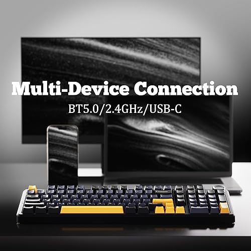 Miniatura 6 de Teclado mecánico para juegos Aula F99 Pro 99% - Bluetooth inalámbrico, RF de 2.4 GHz, teclado con cable USB-C con retroiluminación RGB,