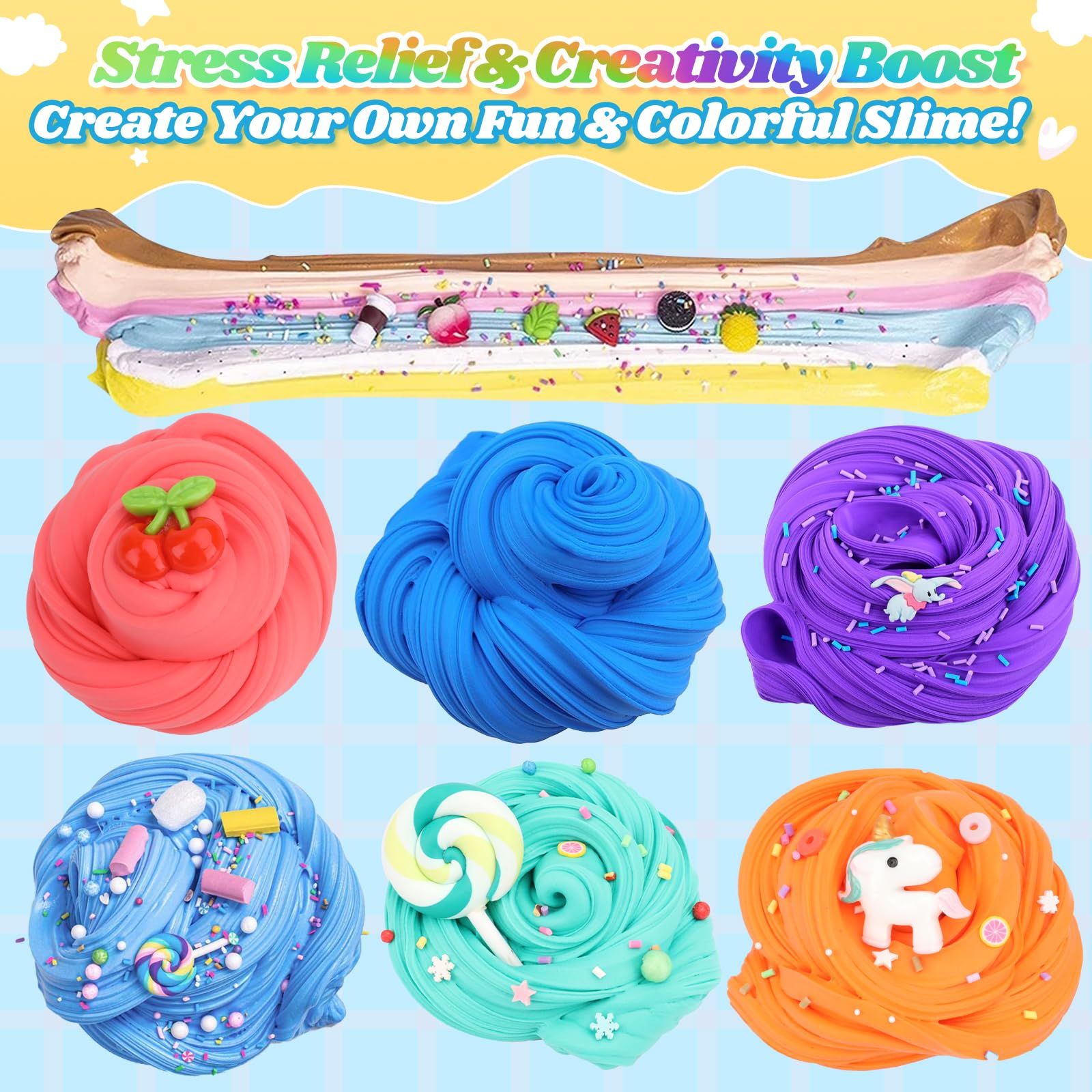 12-Pack Butter Slijmset voor Kinderen, Geurend DIY Slijmspeelgoed, Schattige Feestcadeautjes voor Jongens en Meisjes, Verjaardagscadeaus & Schoencadeautjes voor 3 4 5 6 7 8 9 10 11 12 Jaar