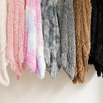 PHF Luxury Fuzzy Faux Fur King Blanket, Soft Shaggy Plush Comfy Blanket, Warm Thick Fluffy for Couch, Bed, Chair, Sofa, Furry Elegant Throw for Home Decor, Cream, 108 x 90