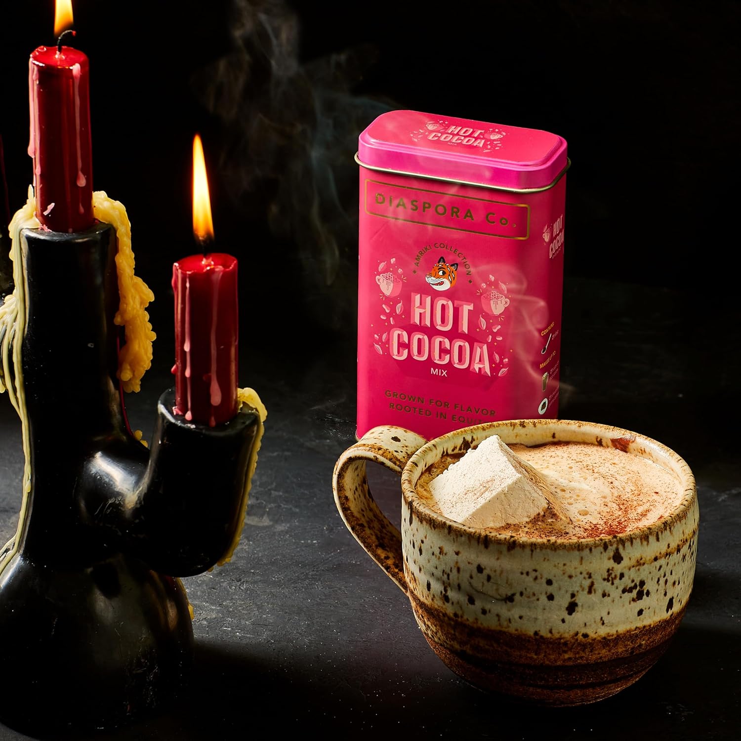 Diaspora Spice Co. Hot Cocoa Mix – Single-Origin Cacao Hot Chocolate with Jaggery – Rich, Smooth Drinking Chocolate for Cozy Drinks, Lattes & Dessert (Vegan, Gluten-Free)
