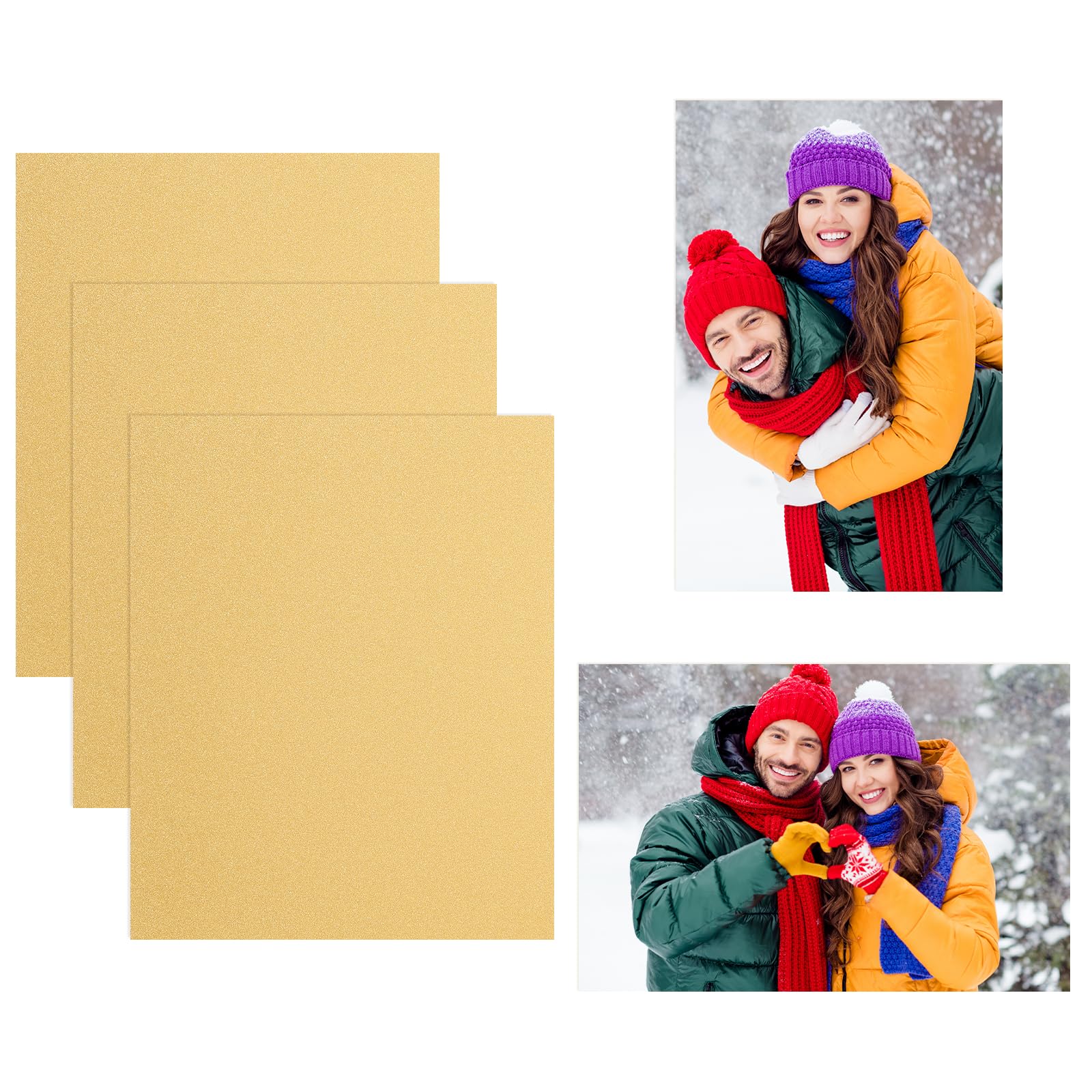 PATIKIL 3Pcs 8x12 Sublimation Blanks, Aluminum Sublimation Metal Photo Sign Prints Home Decor for DIY Souvenir Wall Frame Living Room Bedroom Decoration Design Work, Pearl Gold