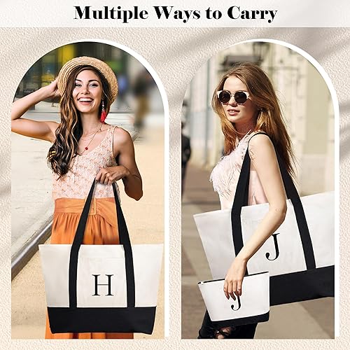 Miniatura 2 de Bolsas de mano con monograma para mujer, regalos de cumpleaños 21, bolsas personalizadas y bolsa de maquillaje, regalos para su profesora, regalos