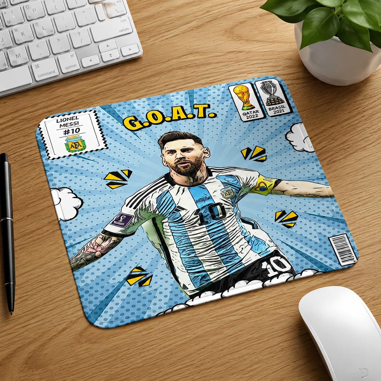 Argentina Goat Messi Football Mouse Pad | Gaming Printed Mouse Pad - for Computer Table, Laptop, PC & Office | Super Smooth Surface, Anti-Slip, Rubber Base-image-45