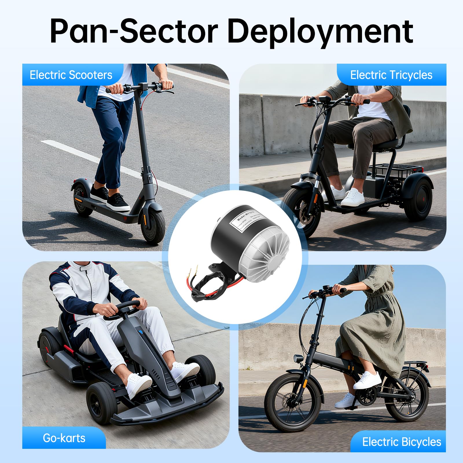Motor de cepillo de 350 W para scooter eléctrico, 36 V, 2750 rpm, motor de