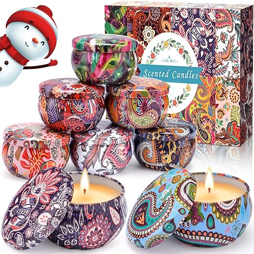SaiXuan Scented Candles Pack of 8 Gift Set – Multicolour