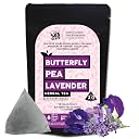 the tea trove Blue Butterfly Pea Flower Lavender Tea Bags - 30 Eco-Friendly Lavender Tea in Resealable Pouch - Caffeine Free Blue Pea Flower For Iced Teas & Cocktails|Pack Of 1,18 Gram gallery image