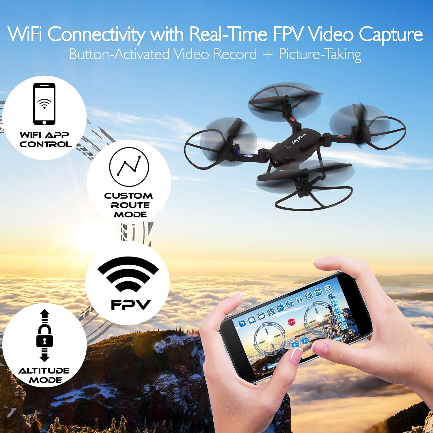 Buy 1 get 1 🔥 SereneLife Quadcopter - 2.4Ghz Wireless Remote Controlled UAV Drone with 6-Axis Headless Mode for Real-Time FPV System Recording of Pictures and Aerial Video Footages with HD Camera (SLRD18.5)