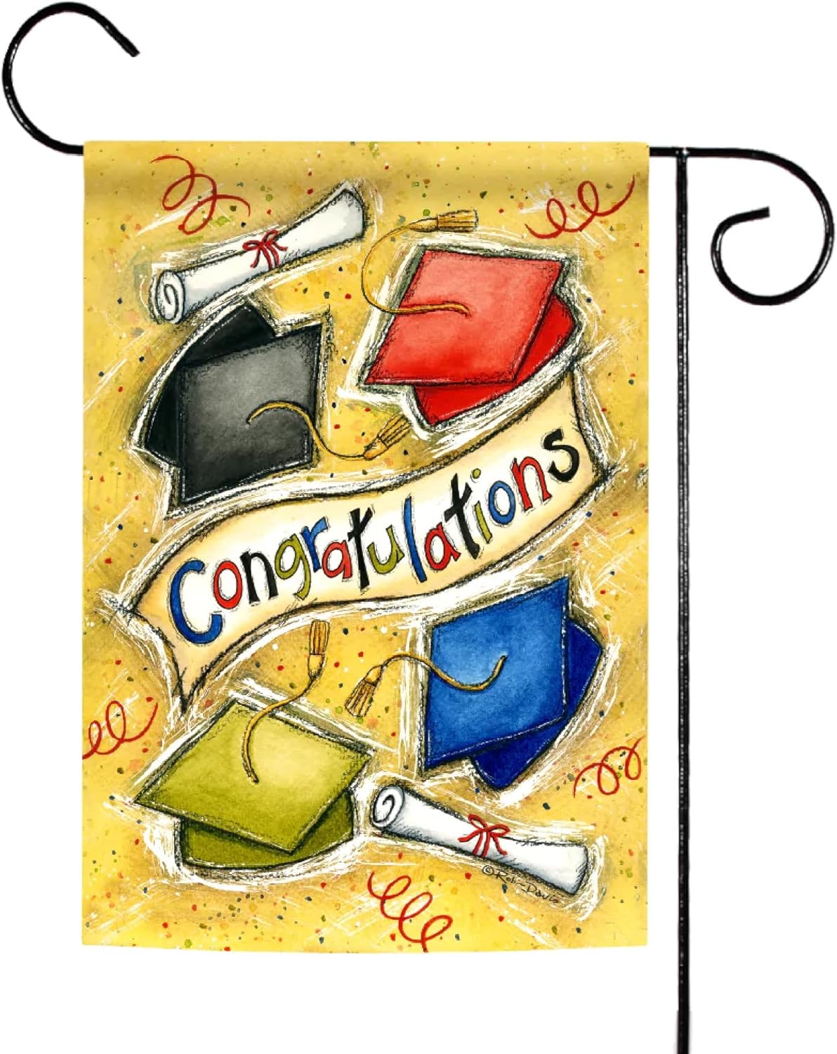 Toland Home Garden 109133 Congratulations Graduation Flag 28x40 Inch Double Sided for Outdoor Celebration House Yard Decoration