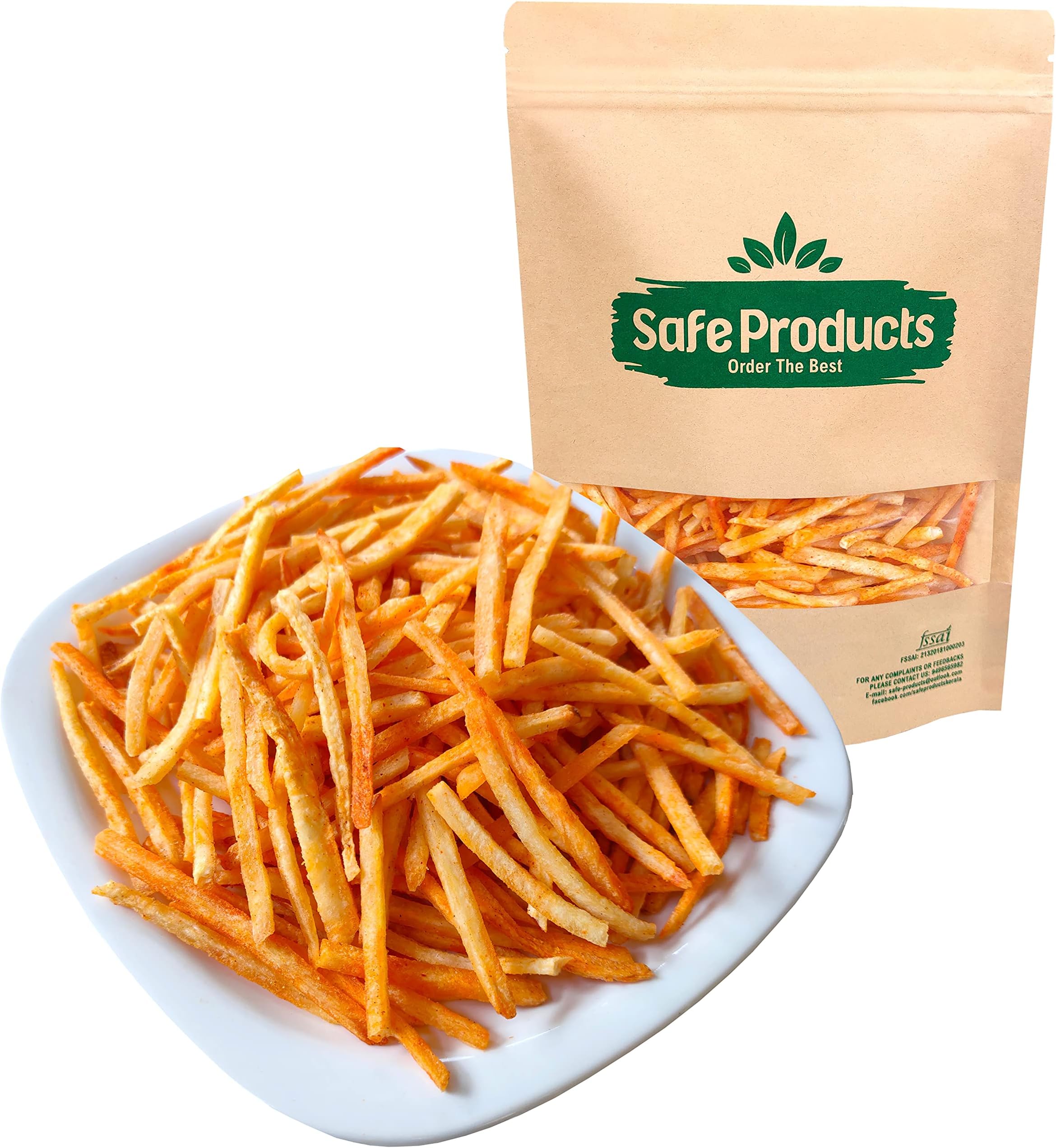 Safe Products Tapioca Chips/Kappa Kolli(1 KG) Namkeen Snacks
