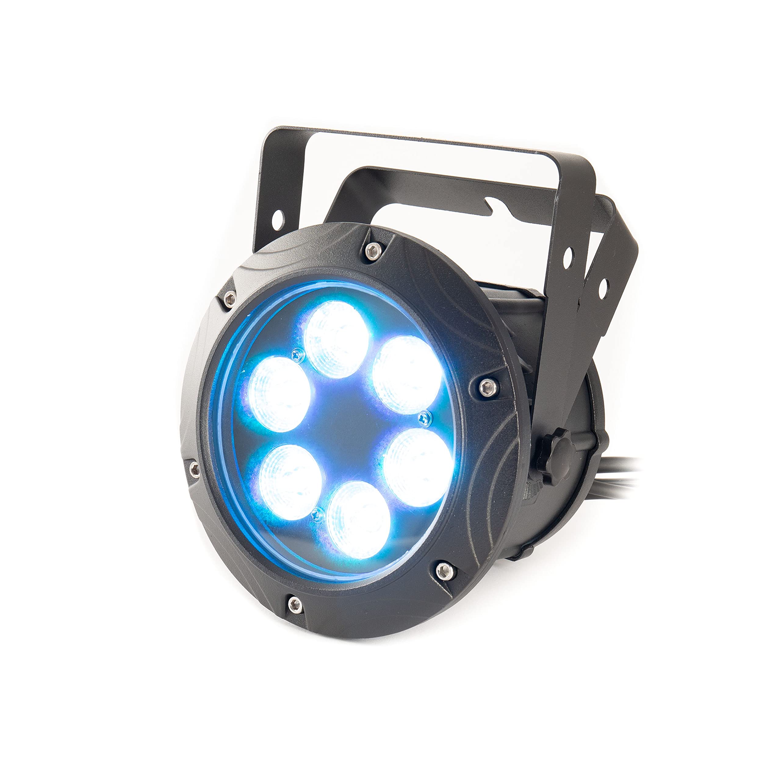 Nano Spot ARC Outdoor LED PAR Scheinwerfer - 6x 8W RGBW, IP65, DMX Steuerbar, 48W Leistung, 30° Abstrahlwinkel, Schwarz, Inklusive DMX IN und Power IN Adapter