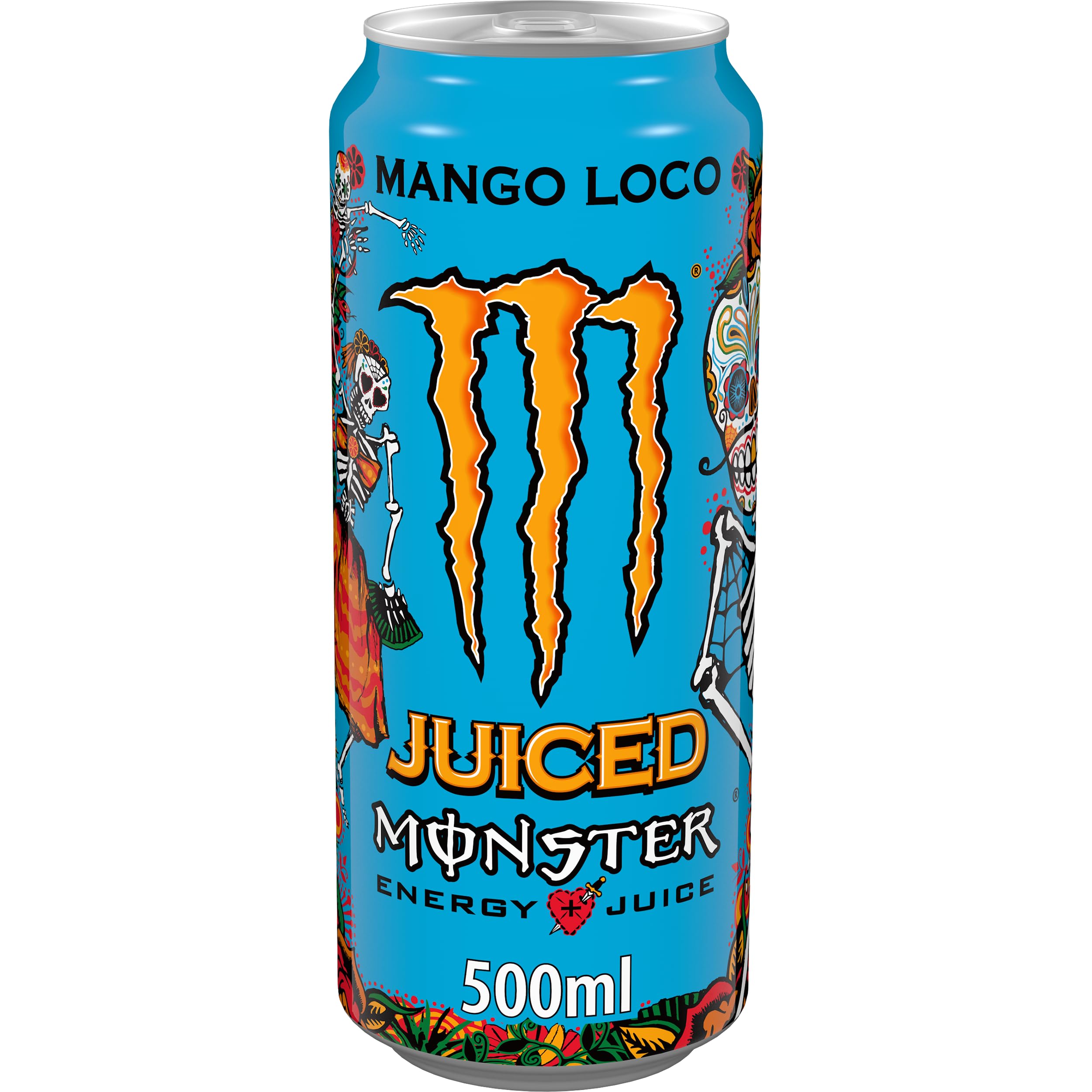 Monster Energy Mango Loco avec jus tropicaux â avec acide carbonique, palette Energy Drink 24 x 500 ml et autocollant gratuit