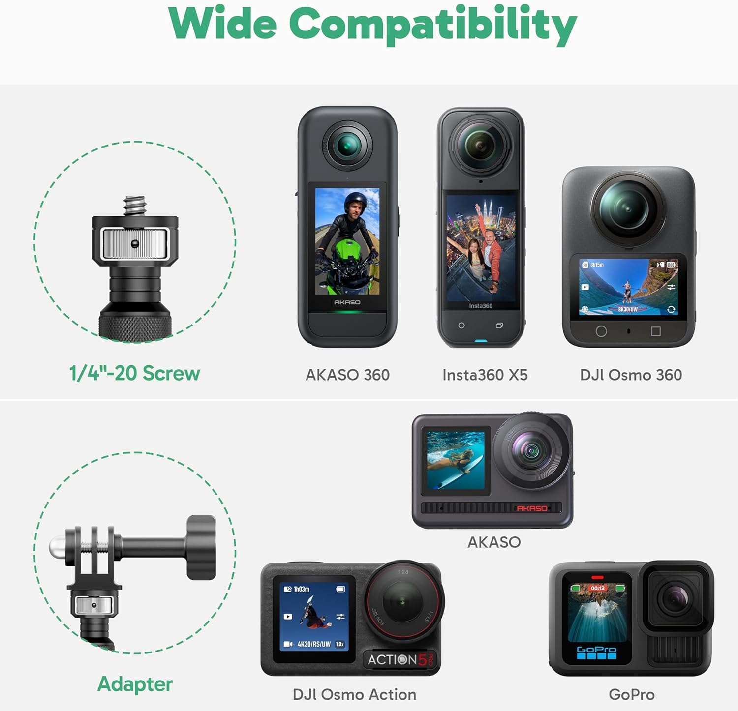 AKASO 118"/3m Invisible Selfie Stick - Carbon Fiber Extension Pole for Insta360 X5/X4/X3, DJI Osmo 360, GoPro Hero 13/12/11, AKASO 360/EK7000/EK7000 Pro, Brave 4/4 Pro, Brave 7/7 LE Action Camera