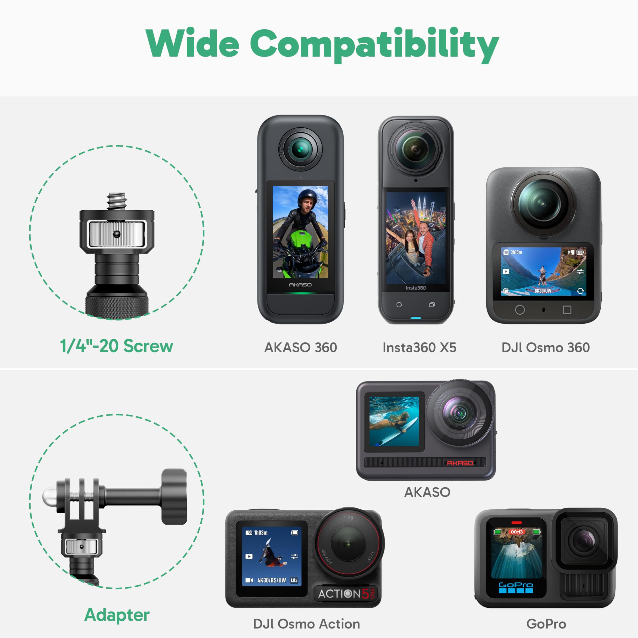 AKASO Perche à Selfie Invisible 3M en Fibre de Carbone pour Caméras Sport AKASO 360, Insta360 One X2, X3, X4, X5, DJI Osmo 360 et Autres Caméras d'action