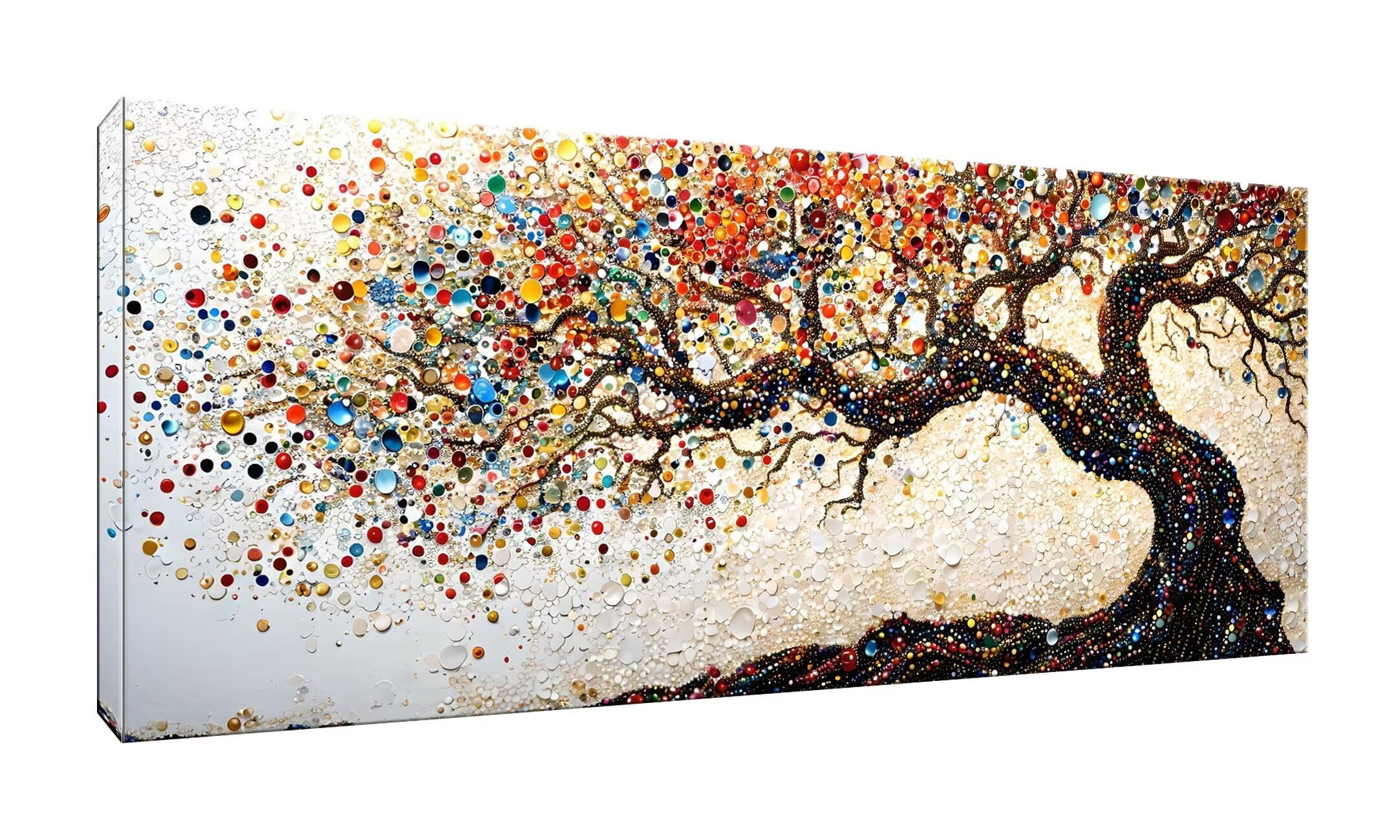 Malen Nach Zahlen Erwachsene xxl, Paint by Numbers Malen Nach Zahlen Lebensbaum, DIY Geschenk Art mit Pinseln und Acrylfarben Handgemalt Ölgemälde Leinwand für Home Décor, Ohne Rahmen 80x160cm W-236
