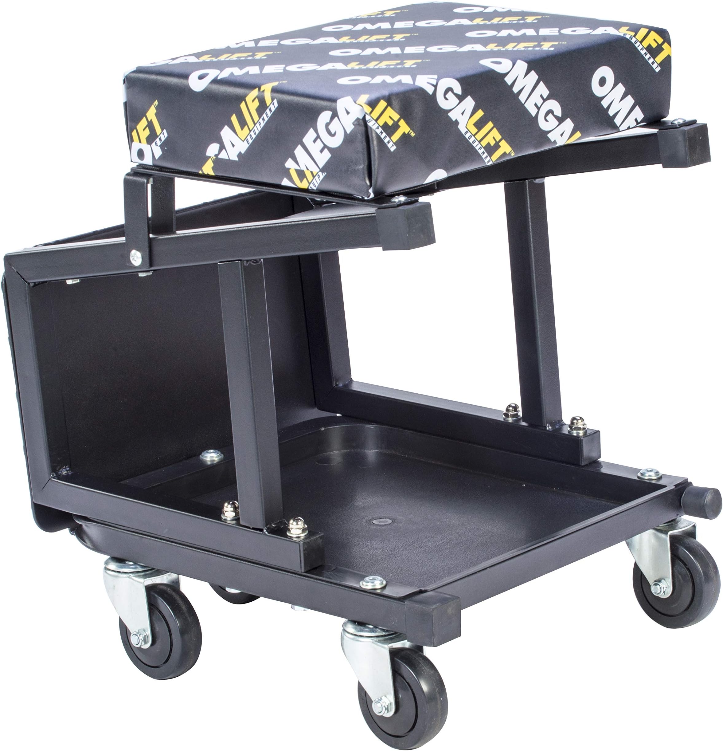 Omega Lift 91305 2-in-1 Mechanics Creeper Seat/Step Stool, 7.88'' Height, 17.72'' Width, 15.75'' Length, Black