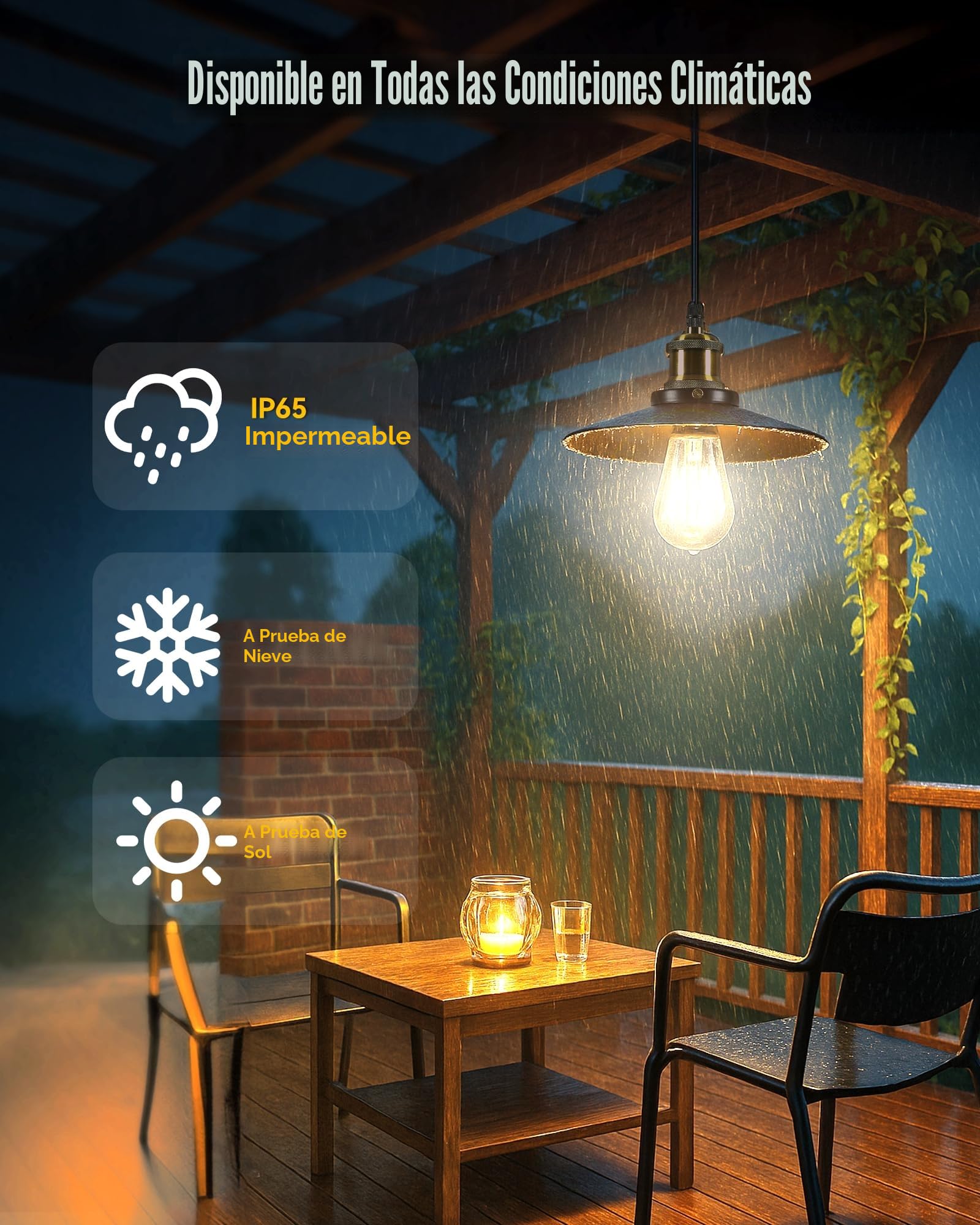 Lampara Solar Exterior Estilo Retro, 10 Niveles de Ajuste de Brillo, Lampara Solar Interior, Impermeable IP55, Ideal para Cenadores, Patios, Jardines, Garajes y Gallineros