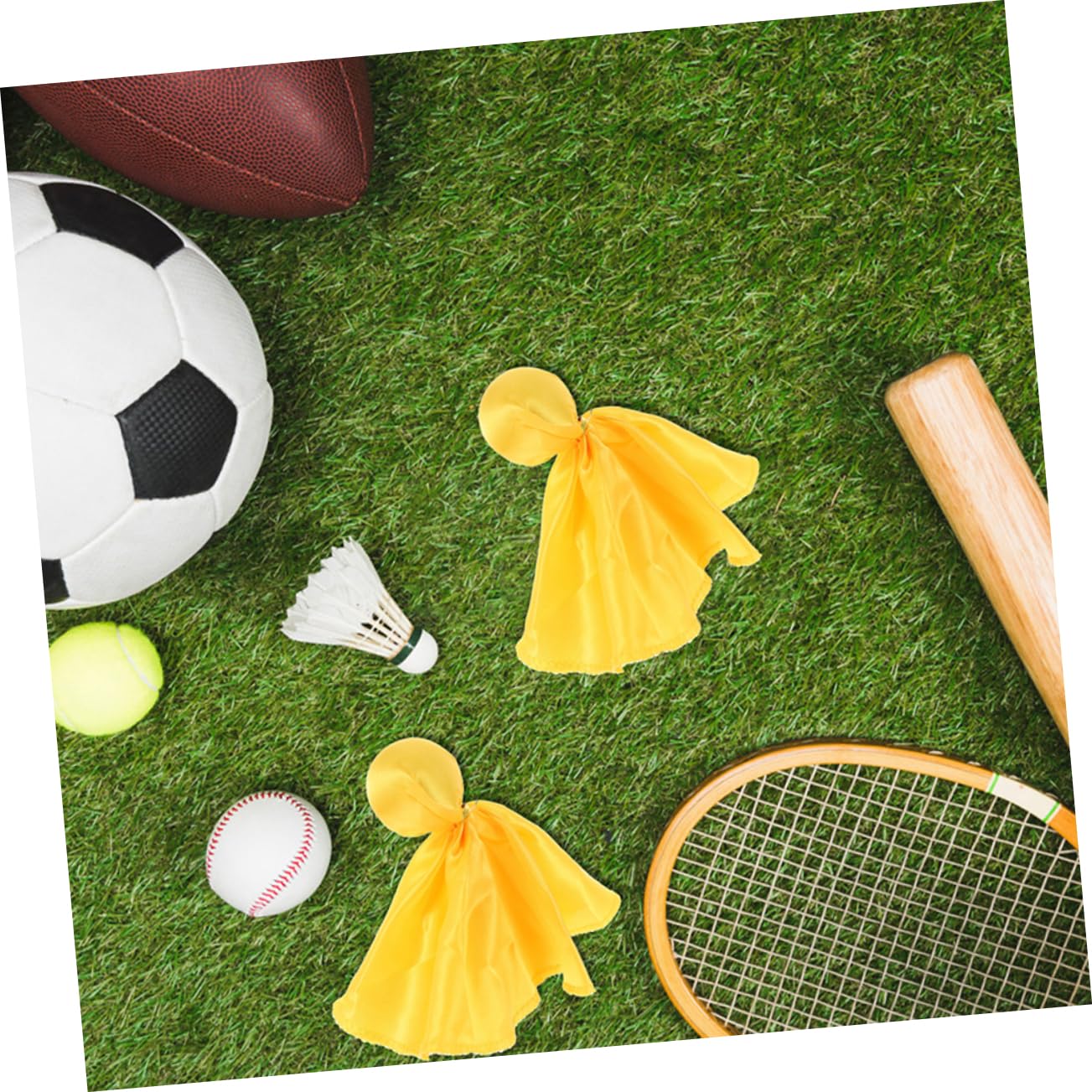 Mipcase American Football Penalty Flags Rugby Referee Flag Set White Sports Game Accessory