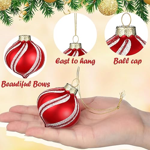 Miniatura 2 de Juego de 12 adornos de caramelo de menta, bolas de bastón de caramelo de Navidad, adornos de bastón de caramelo de Navidad, bolas de Navidad, mini