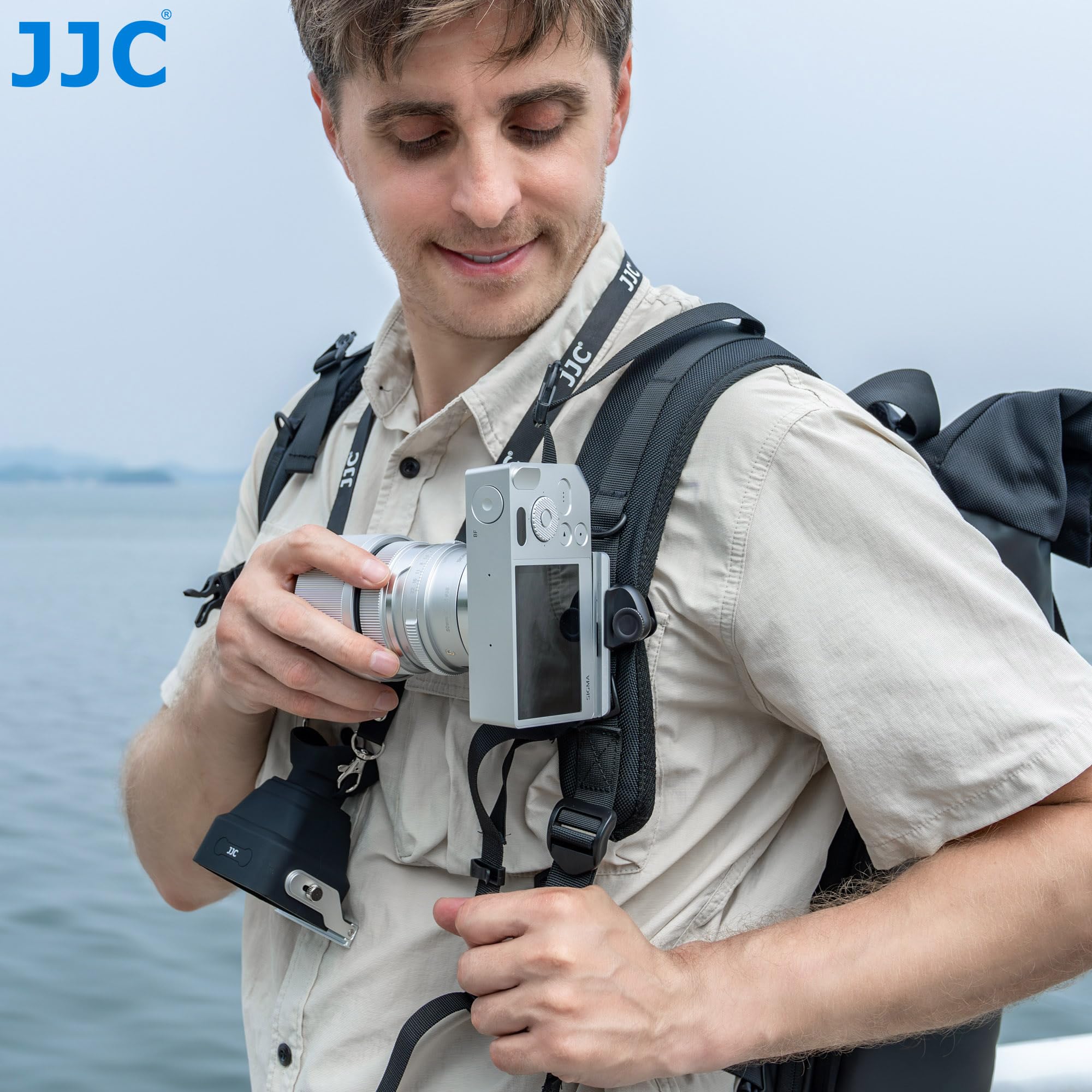 JJC Wizjer LCD z 3-krotnym powiększeniem, kompatybilny z Sigma BF, długi wizjer z płytką szybkiego zwalniania typu Arca, kompatybilny z klipsem do kamery Peak Design V3, osłona przeciwsłoneczna ekranu