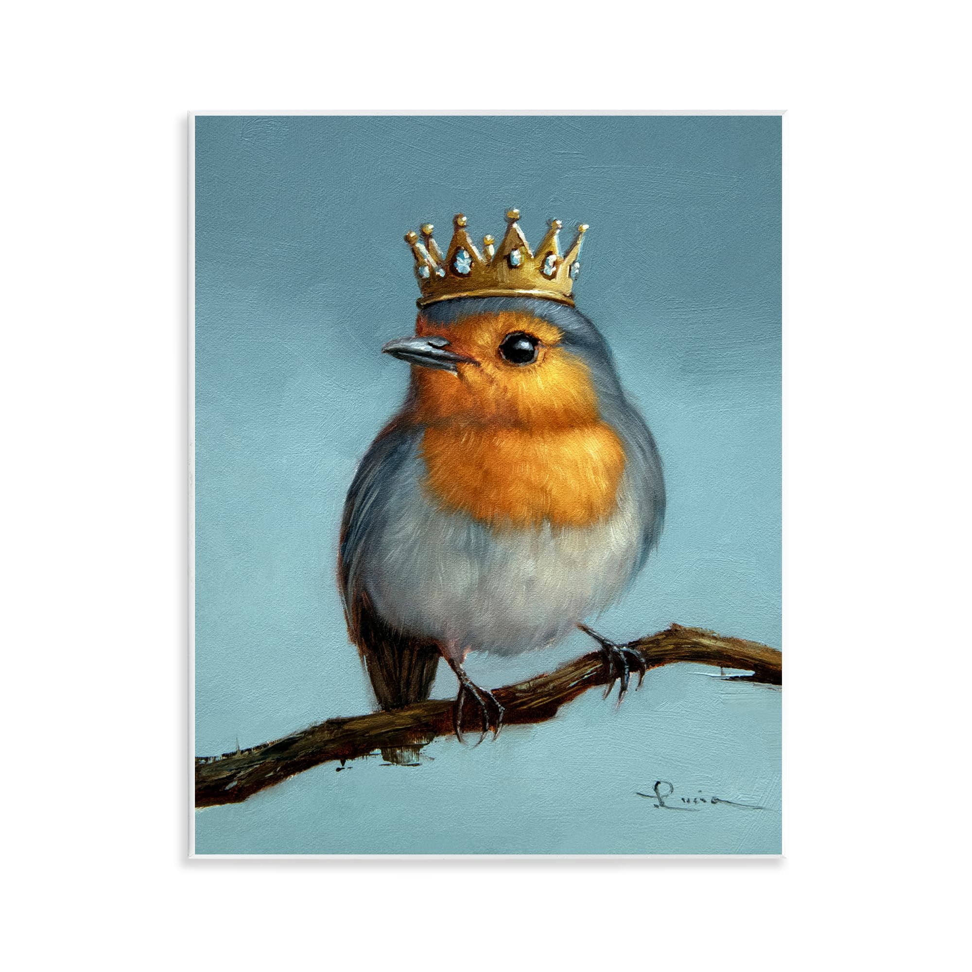 Stupell Industries Royal Robin Perched Wall Plaque Art, design by Lucia Heffernan, 14 x 11