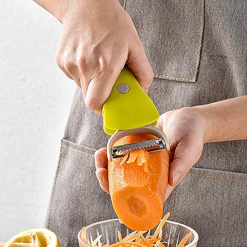 Miniatura 4 de Rascador de piel de acero inoxidable, rallador de frutas y verduras, cuchillo de pelar telescópico de doble cabeza, cuchillo de pelar melón,