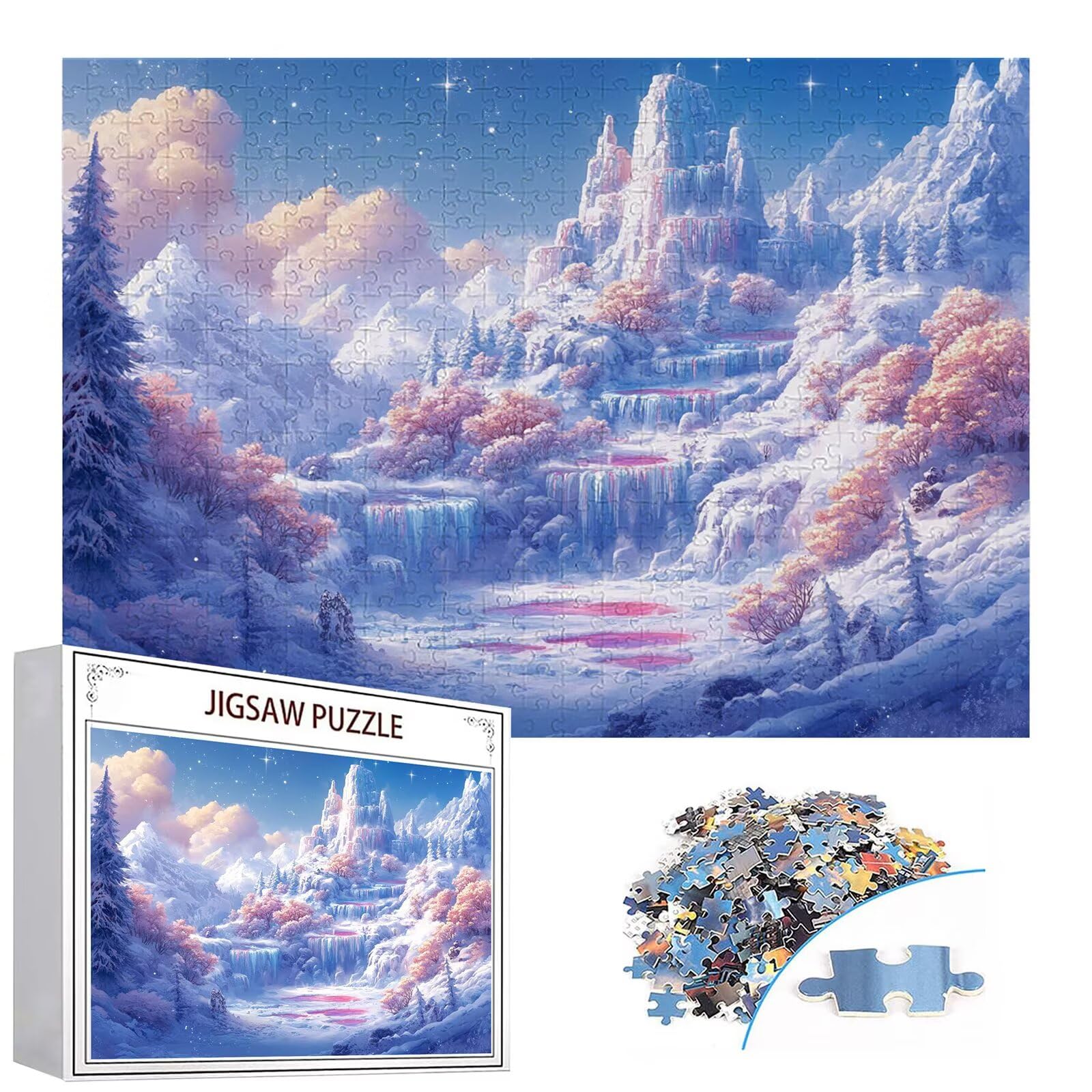Puzzle 4000 elementów Zimowe puzzle dla dorosłych Krajobraz 141x87cm Unikalne Rzemiosło Klasyczne 3D Drewniana układanka do rodzinnych gier aktywnych, układanka zrób to sam do dekoracji ścian domu