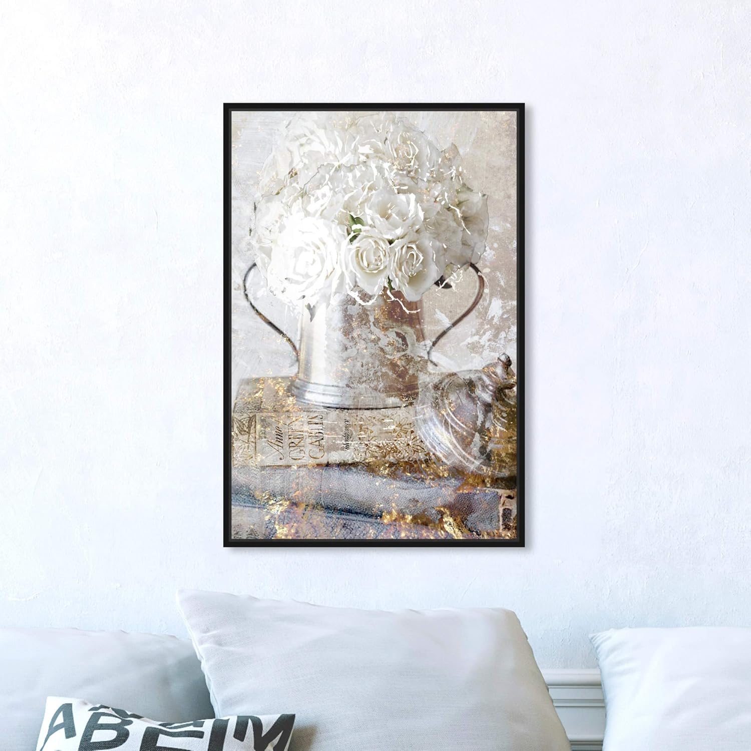 The Oliver Gal Artist Co. 花柄とボタニカルフレームウォールアート キャンバスプリント ロマンチックなバラの