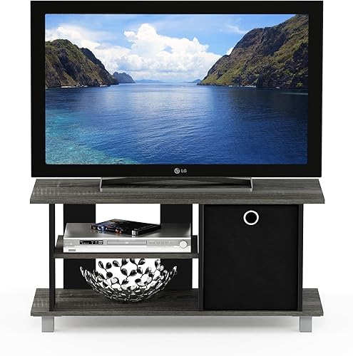 Miniatura 76 de Furinno - Soporte Brahms para TV de hasta 45 pulgadas con estantes y espacio de almacenamiento, color espresso / negro Espresso / negro,Roble