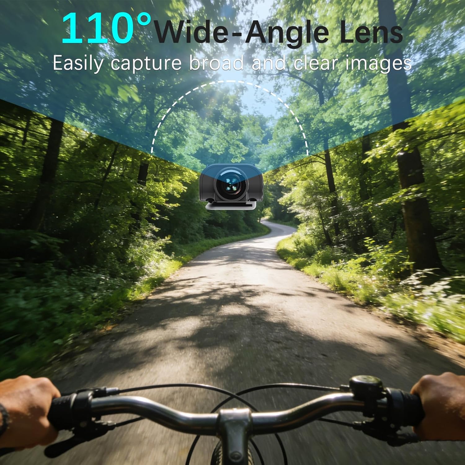 Fanisic Hands-Free POV Sports Camera for Glasses 2.7K HD, 110 Degree Wide Angle Mini Body Cam with Glasses, Wearable Cam WiFi APP Connection, First-Person View Camera for Traveling Cycling Vlogging