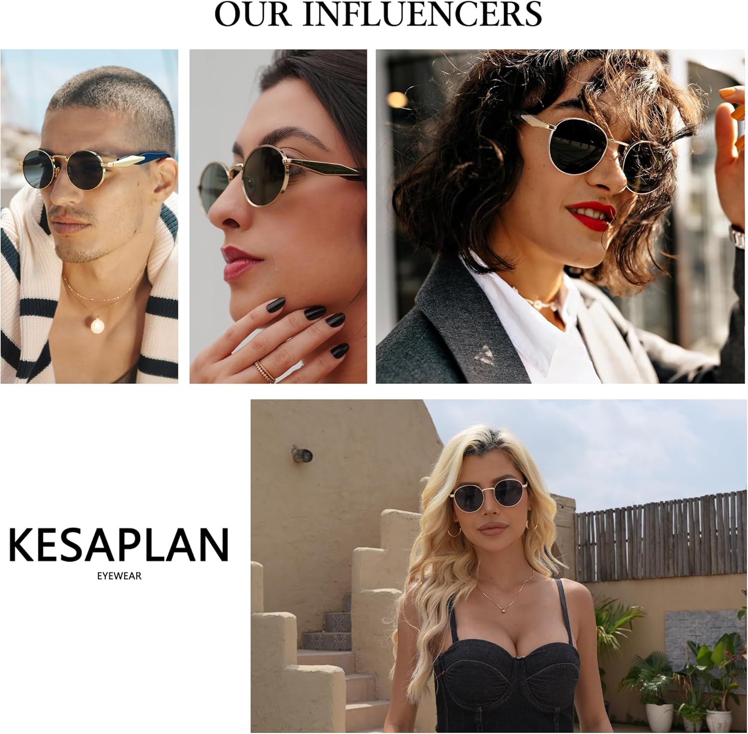 KesaPlan Retro Oval Sunglasses for Women Men, Classic Sunglasses Designer Shades Trendy UV Protection Sun Glasses - Image 3