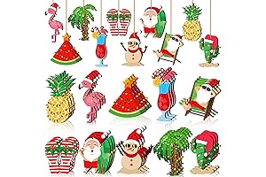 Christmas Decorations for Luau Parties: Festive Wooden Ornaments for a Tropical Holiday