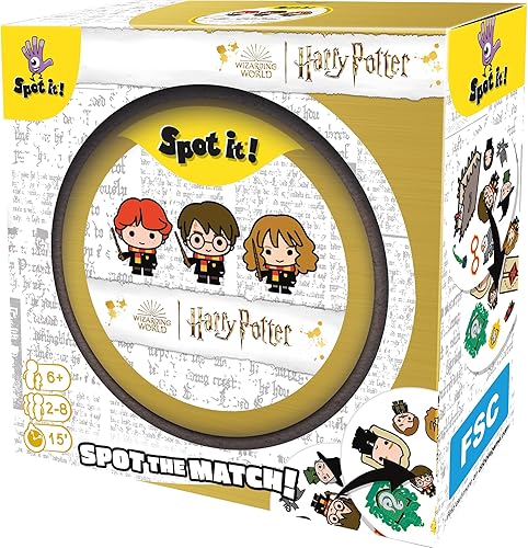Miniatura 2 de Zygomatic ¡Spot It! Harry Potter (Eco-Blister) - Juego de cartas del mundo mágico mágico para familias. Divertido juego de emparejamiento para niños