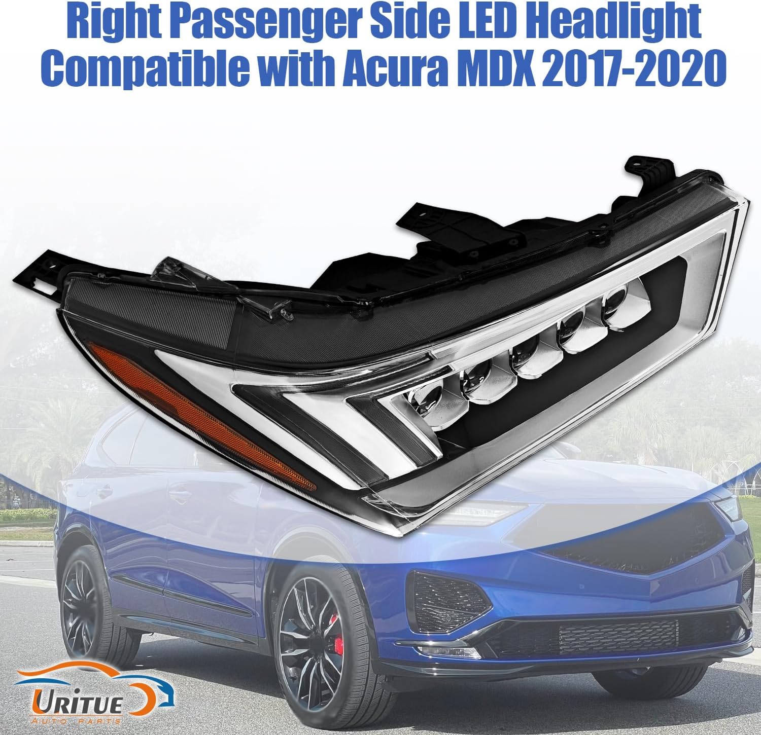 Right Passenger Side LED Headlight Compatible with Acura MDX 2017-2020 33100-TZ5-A51 AC2503130