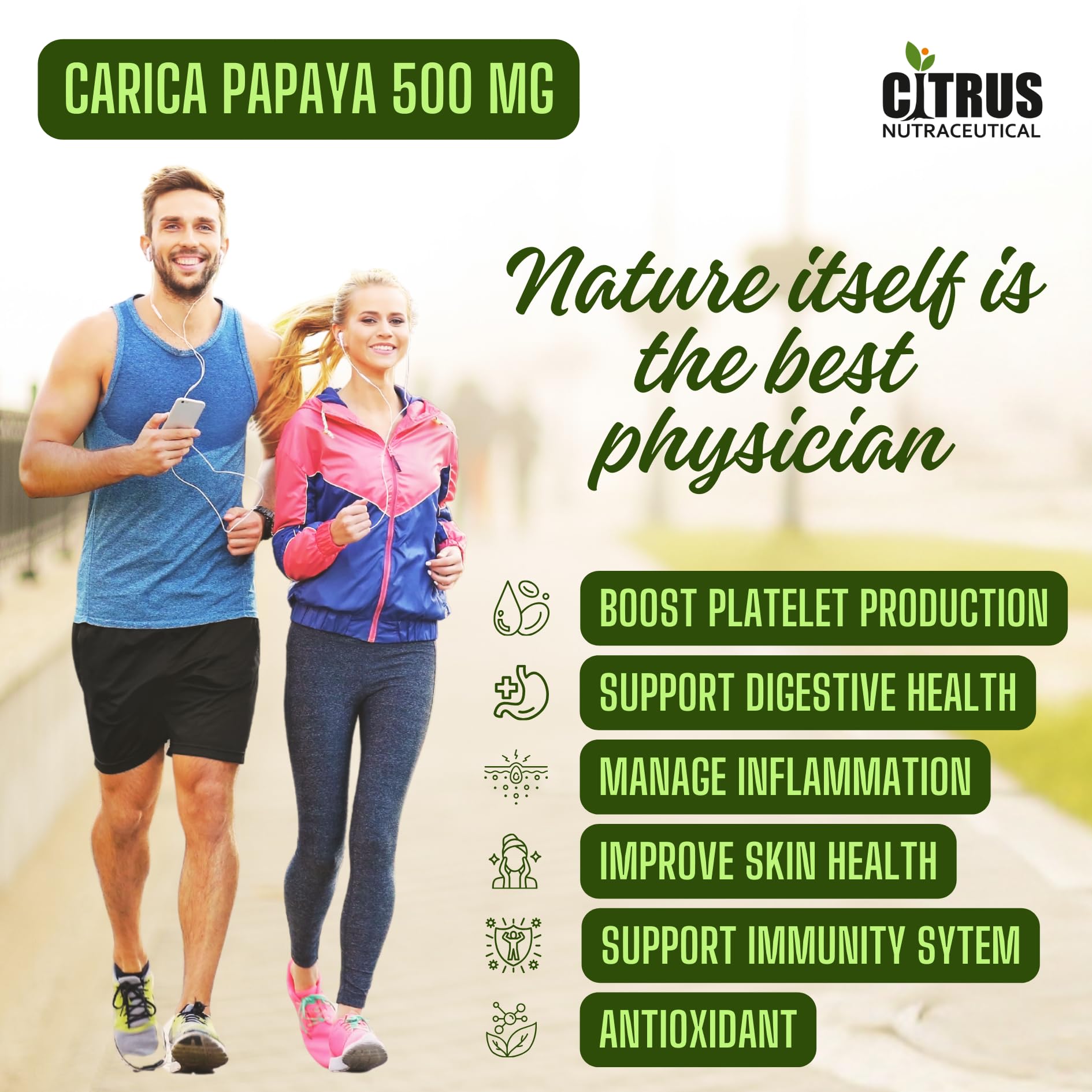 CITRUS NUTRACEUTICAL Carica Papaya Leaf Extract 500mg 3