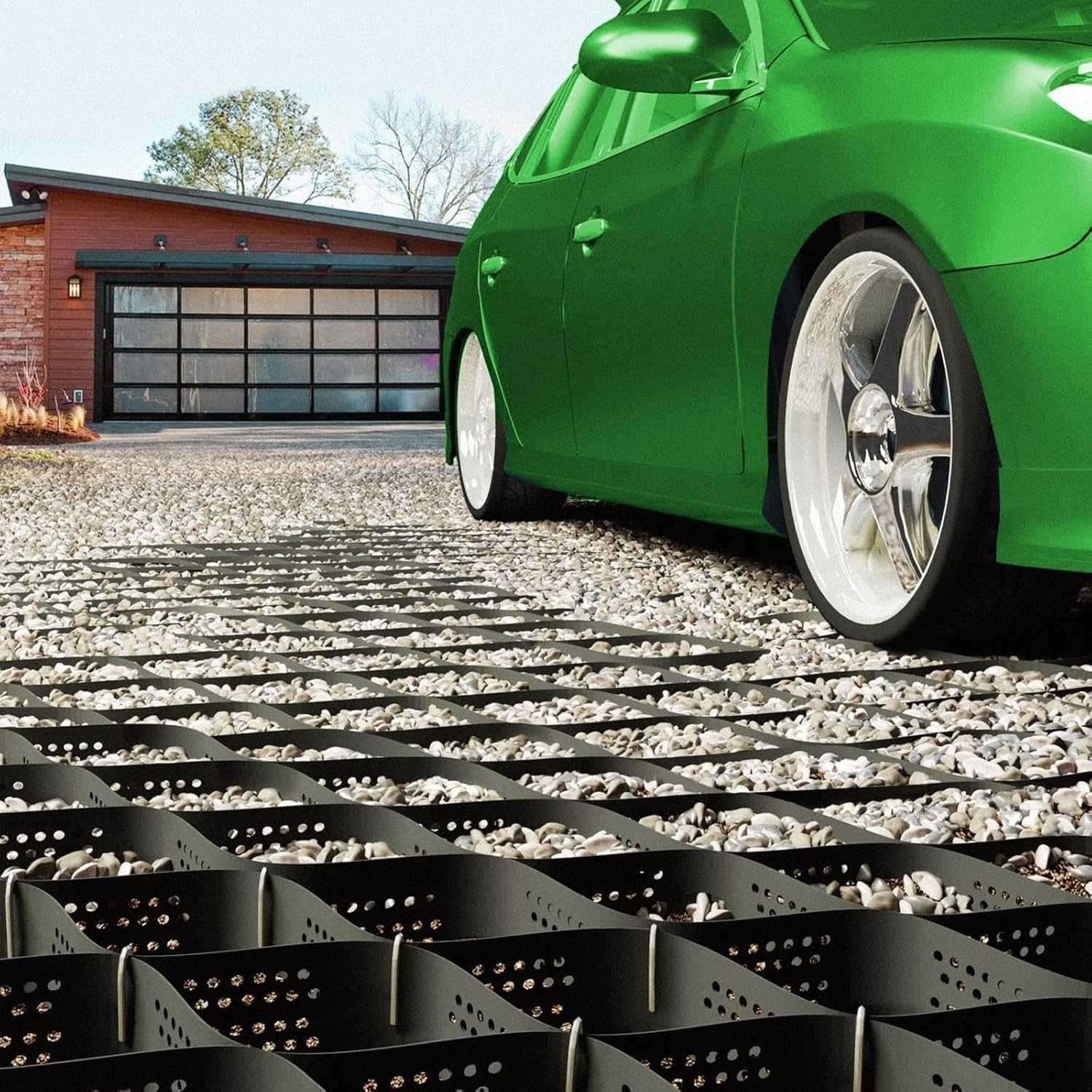 Gravel Ground Grid 2 Inch Geo Grid, 3ft/ 6ft/ 10ft/ 13ft/ 20ft/ 23ft/ 26ft/ 30ft