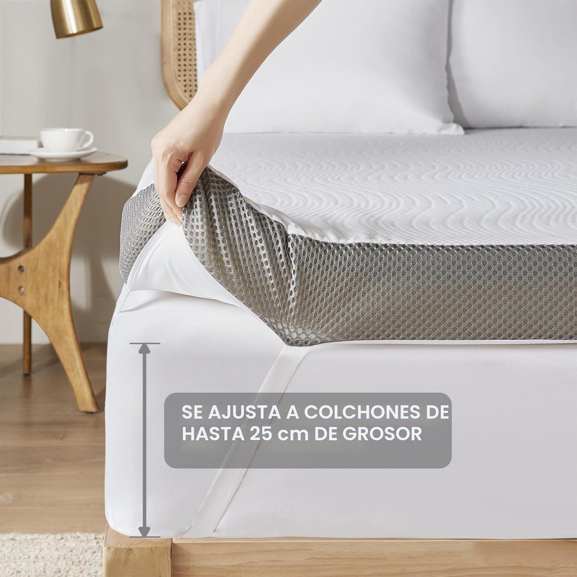 Degrees of Comfort Topper para colchones de 160 x 200 cm, 8 cm de altura, dos grados de dureza H2&H3, colchón de espuma viscoelástica de gel con funda de colchón transpirable extraíble, certificado