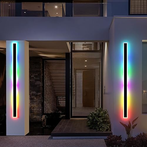 Paquete de 2 luces de pared modernas para exteriores de 60 pulgadas, luces largas para exteriores, aplique de pared LED, 40 W, impermeable, IP65