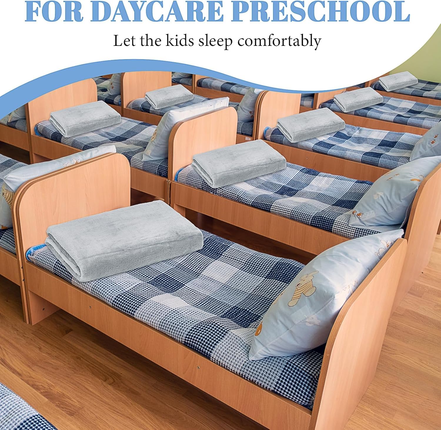 Couverture Enfant Douce, Plaid Enfant Polaire Lot de 10, Couverture Flanelle Chaud pour Crèche et Maternelle, Plaid Bébé Garçons et Filles, Cadeau, Lit d'appoint Toutes Les Saisons (Gris,100x120cm)