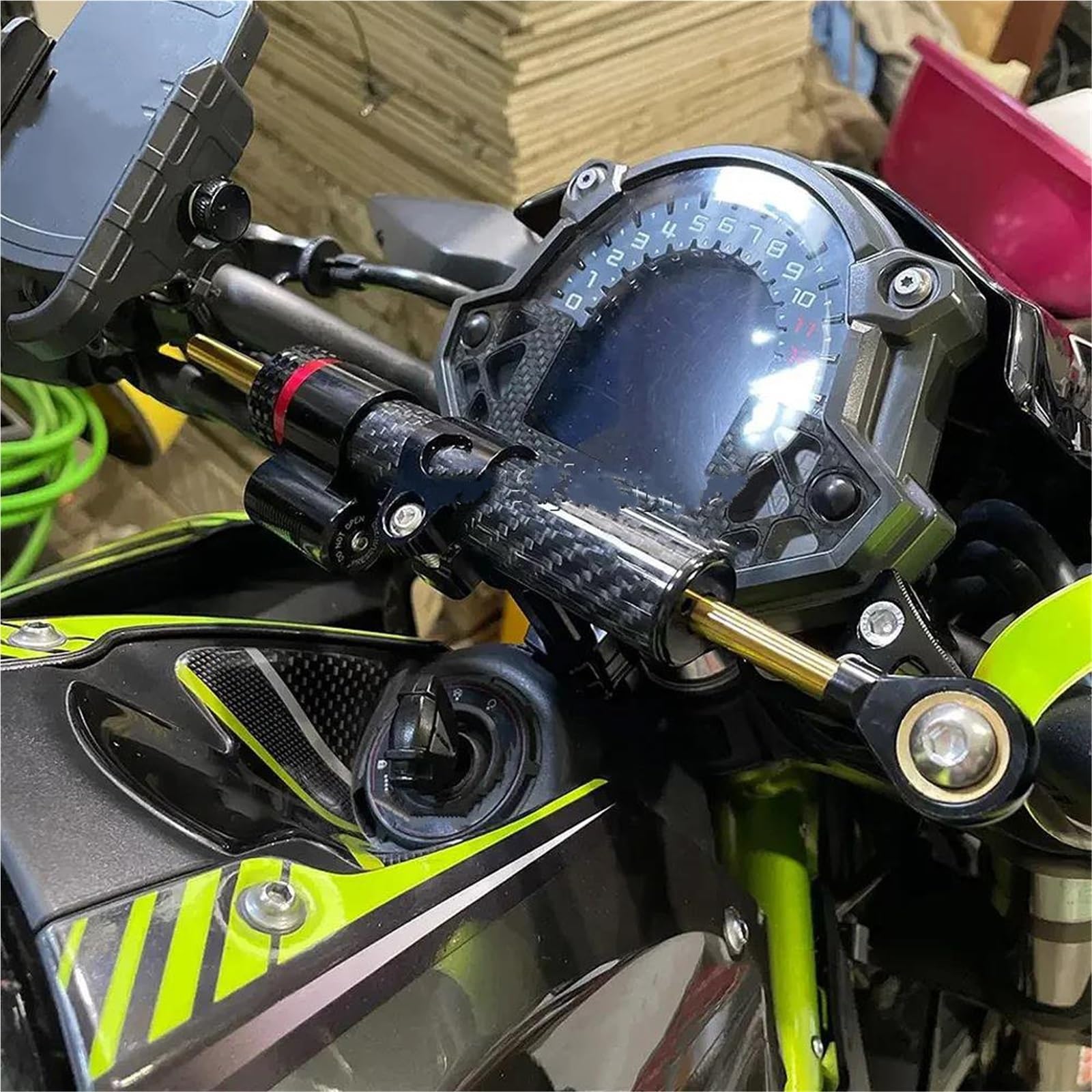 Amortiguador De Dirección para Motocicleta para para Z900 para Z 900 2017-2023 con Kit De Soporte De Montaje(Color 2)