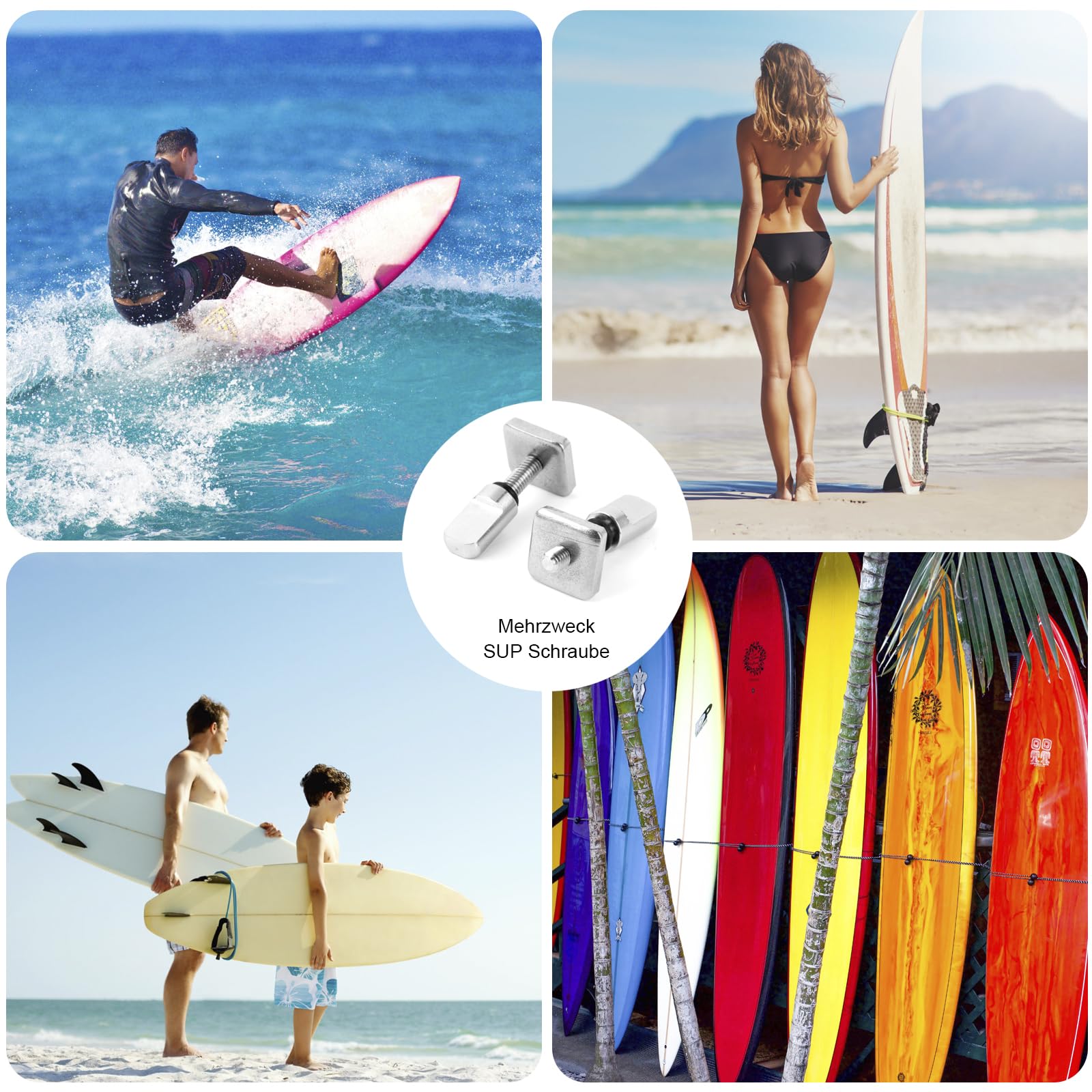 8 viti per tavola da surf SUP, viti per tavola da surf, in acciaio inox 316, viti per tavola da surf, viti per longboard, viti universali, accessori per single fins paddle Board Fin Box