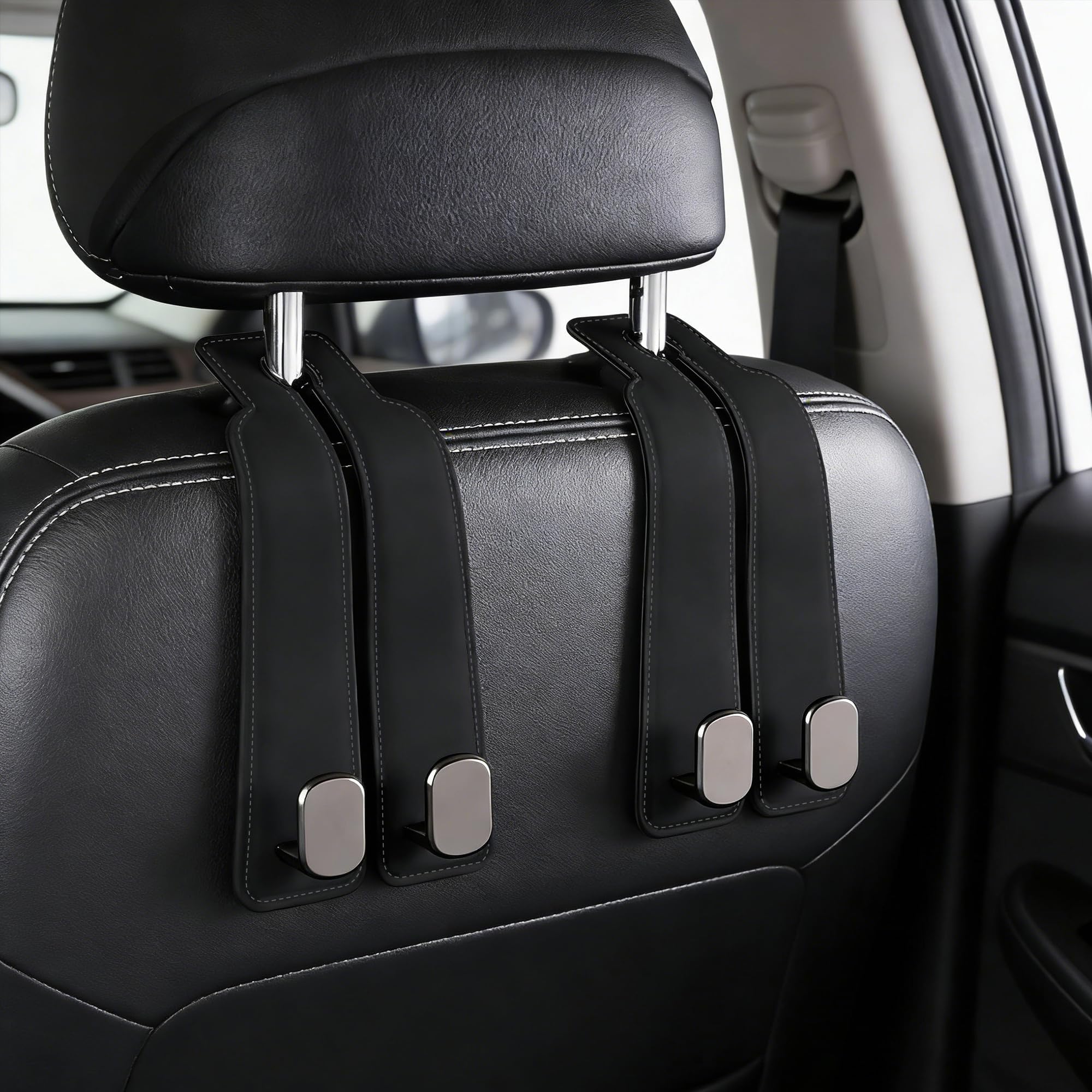 EXCTLOE Car Headrest Hook for Audi Q2 Q3 Q4 Etron Q5 Q7 Q8 8U with Heavy Duty Capacity to Hold Bags and Purses