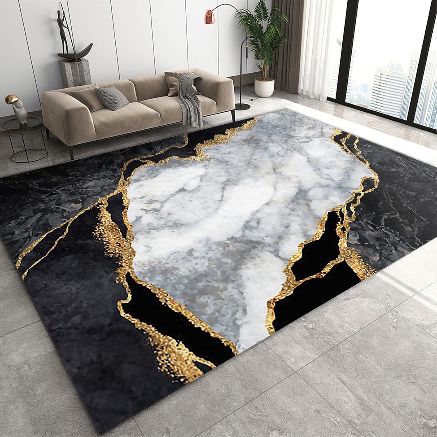 3x6 Runner Rug Black and White Gray Checkered Runners Rugs for Hallways, Small Flower Modern Bedroom Runner Rug Soft Fuzzy Washable for Living Room Game Room Coffee Table