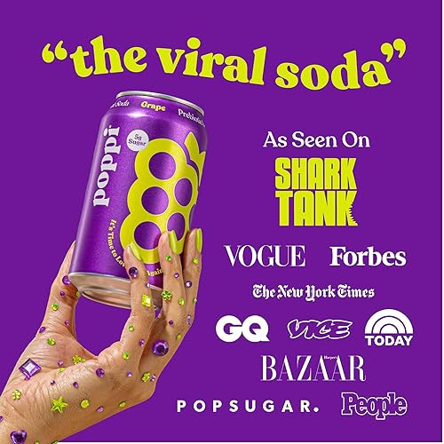 Miniatura 6 de POPPI Soda prebiótica brillante con beneficios de salud intestinal e inmunidad bebidas con vinagre de sidra de manzana agua y jugo Seltzer bebidas