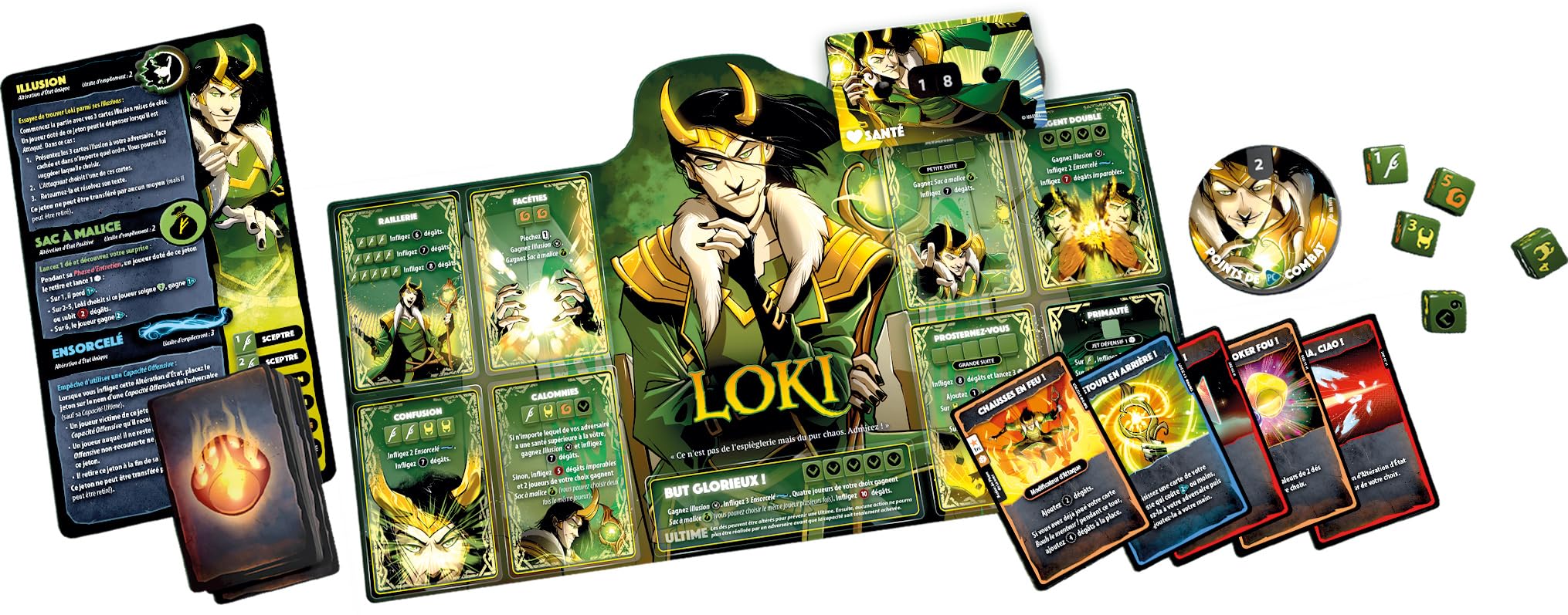LUCKY DUCK GAMES - Marvel Dice Throne - Scarlet Witch, Thor, Loki, Spider-Man, Juego de Estrategia, Juego de Sociedad, De 8 Años, 2 a 4 Jugadores, 30 Minutos