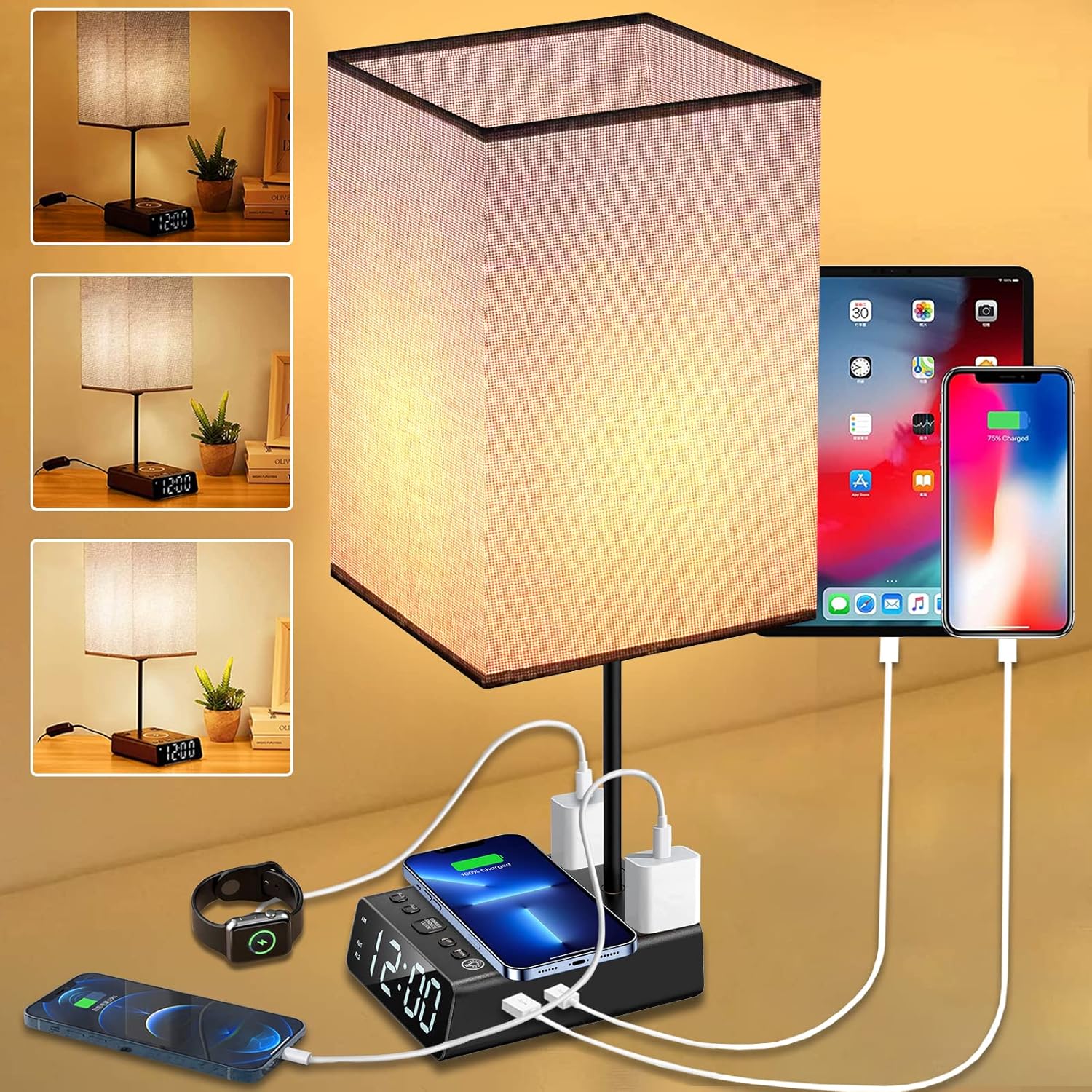 Modern Bedside Lamp with Wireless Charger, USB Nigeria Ubuy